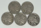 1934 1935 1935-D 1936 1937 Buffalo Nickel Lot of 5 (711)