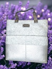 Handbag Quinn Purse Frosted Felt Heather Grey Glitter Tote Bag KS