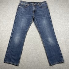 7 For All Mankind Jeans Mens 34x29 Blue Medium Wash The Straight Denim Whiskers