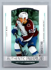 Upper Deck 2025-26 SP Authentic Profiles Artturi Lehkonen  /1749 Avalanche #AP-4