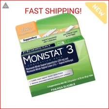 Monistat 3-Day Yeast Infection Treatment for Women, 3 Miconazole Vaginal Supposi
