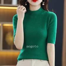 Cashmere Sweater Female Pullover Short-Sleeved Sweater Women's Short Sleeve