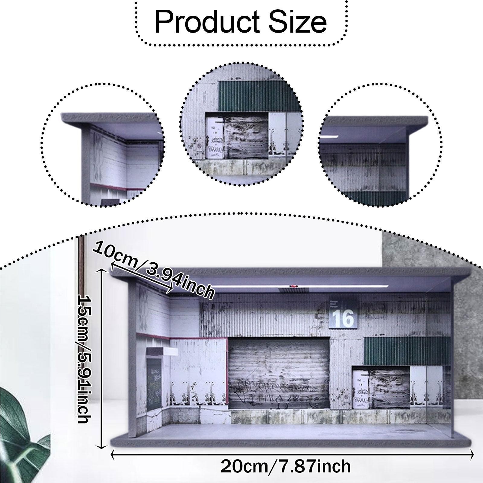 1/64 Model Car Display Case Miniature Scene Toy Car Storage Box