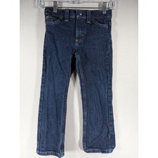 Wrangler Boys Dark Wash Regular Fit Jeans Size 4 Regular Adjustable Waist