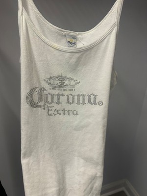 Corona Extra Womens White Top Size XL Thin shoulder straps Corona in metal