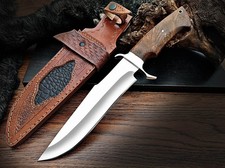 Custom Handmade D2 steel 13 Inch Bowie Knife Full Tang With Leather Sheath