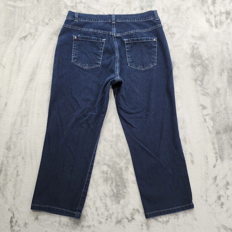 Pantalones de mezclilla Bandolino Blu para mujer 12 azules Harper tiro medio capri ajustados elásticos Foto 3 de 4