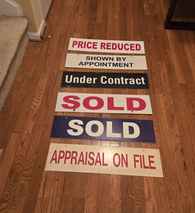 Six Corrugated/Plastic Durable 6x24 Variety Dbl Sided Real Estate Sign Riders -