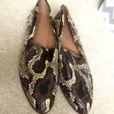 Madewell The Alex Loafer Snakeskin Embossed Leather Women's Size 8