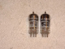 2 x 12AT7/ECC81 Mullard Tubes*Black Plates*Strong Testing*#4