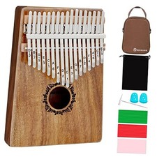 Kalimba Thumb Piano - Acacia-Plus Mbira Finger Piano, 17 Keys Light Brown