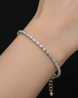 925 Solid Sterling Plain Bracelet - 8.2 Inches