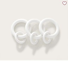 Pottery Barn Kids - Metal Round Curtain Rings, Simply White, Set Of 10