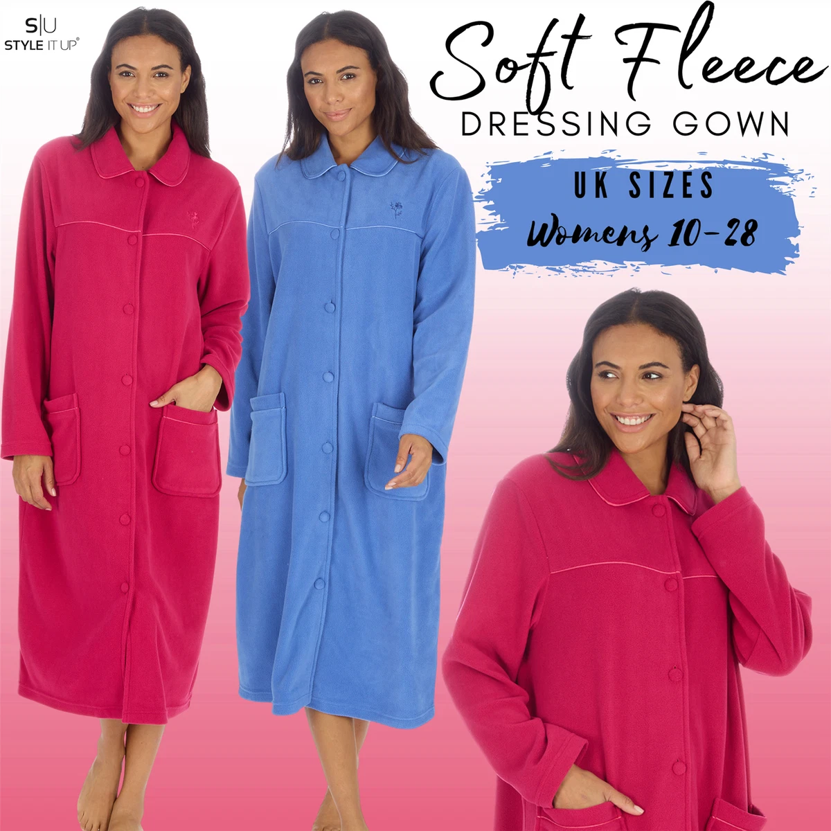 Button Up Dressing Gown for sale | eBay UK