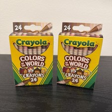 2 Boxes Crayola Colors of the World 24 Crayons Flesh/Skin Tones -New