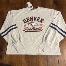 NFL Denver Broncos Women  s Grey Sweatshirt Large