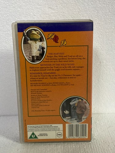 THE WIND IN THE WILLOWS AUTUMN ANTICS - VHS Tape PAL Next Work Day Post - Picture 2 of 5