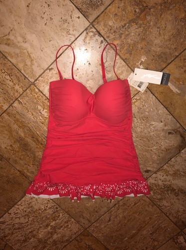 Vestido de baño Profile by Gottex Coral Enchantment Bandeau de una pieza para mujer nuevo con etiquetas - Imagen 5 de 7
