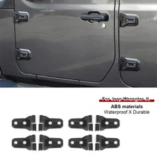 8pc Matt Black Door Hinge Protector Cover Trim Set for Jeep Wrangler JL JT 2018+
