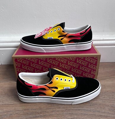 VANS ERA FLAME FIRE PATTERN SKATE MENS TRAINERS UK