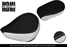FITS YAMAHA XVS 650 CLASSIC V STAR CUSTOM VINYL SEAT COVER SET BLACK & WHITE