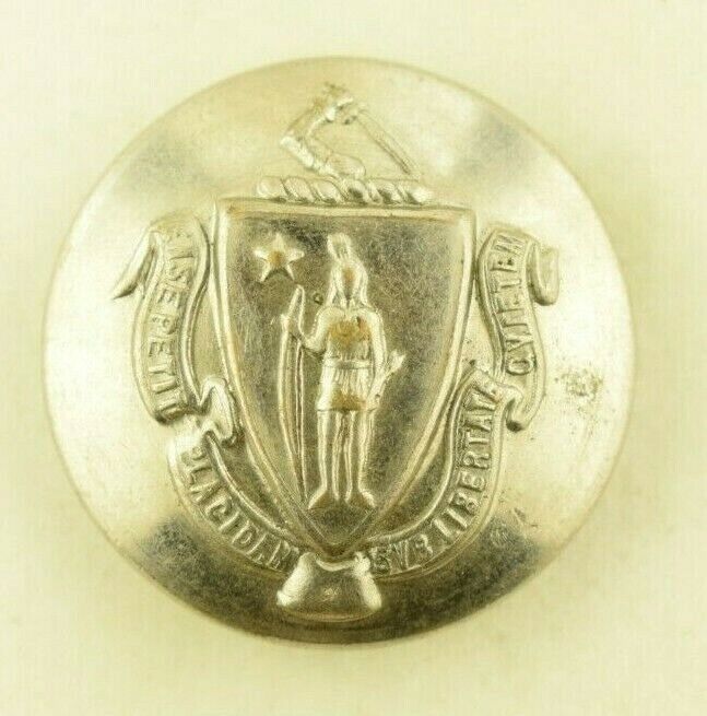 1890s-1900 Massachusetts State Seal Coat Uniform Button Replacement Original D9