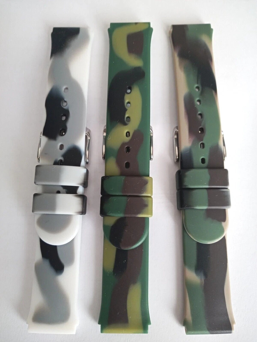 Cinturino universale in silicone mimetico verde militare da 20 mm Cinturino universale in silicone mimetico verde militare da 20 mm