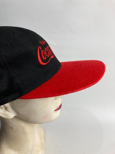 Coca Cola Promo Merchandise Soft Drink Cap Hat Adjustable Black Red 1990s Summer - Picture 2 of 5