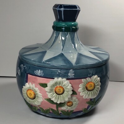 David s Cookies Cookie Jar Blue Perfume Bottle Daisy Flowers Floral