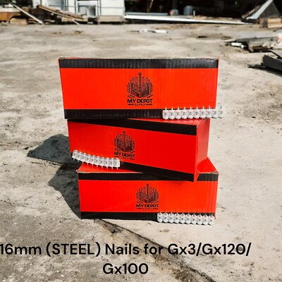 1000x Collated Concrete Nails 22mm – Compatible With Hilti GX3/GX100/GX120 Nailers (Galvanized Carbon Steel)