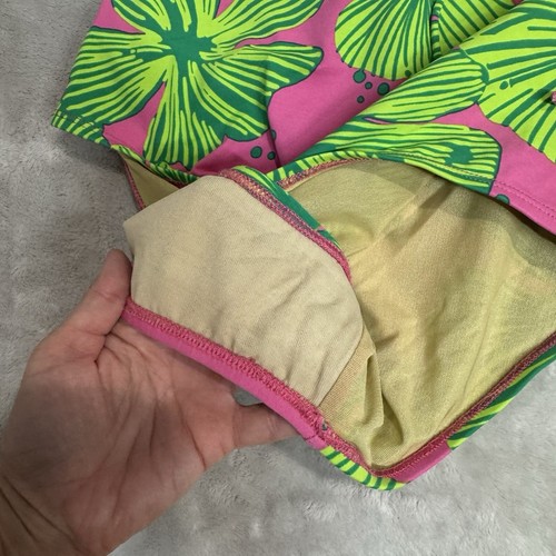 Traje de baño Lilly Pulitzer "Regina" de una pieza verde y rosa hibisco talla 4 - Imagen 6 de 7
