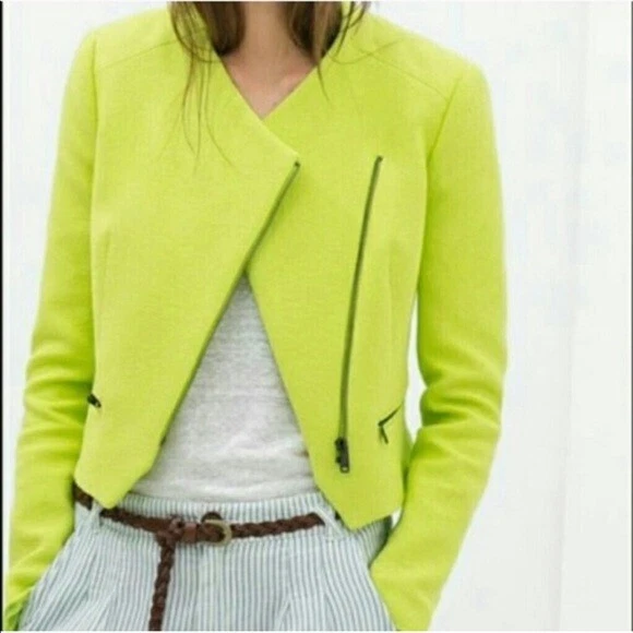 Zara lime top green jacket