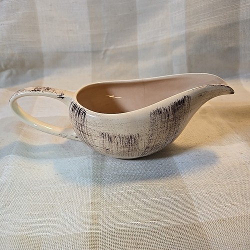MCM Hand-painted BARKWOOD Gravy Boat Vernonware Sauce Mid Century Glaze USA - Picture 5 of 6