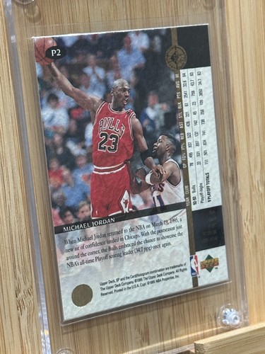 1995 Upper Deck SP Michael Jordan Chicago Bulls Playoff Heroes #P2 - Picture 2 of 2