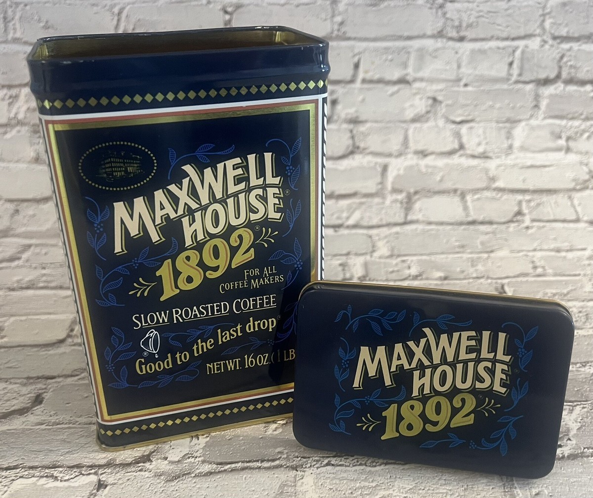 Vintage Maxwell House 1892 Tin w/ Lid 100 Year Anniversary Slow