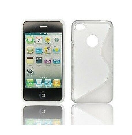 Silicone Case Cover IPHONE 4 4S White Design - Picture 1 of 1