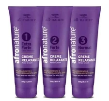 Professional Relaxer Pre Afro Perm Cystine Restructuring Kit 3x250g - All Nature