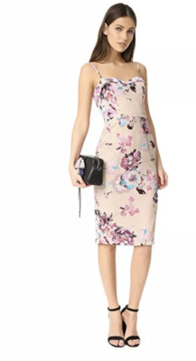 NWT Black Halo Clover Sheath Dress Size 12 Lavendarland Floral Z260-19 