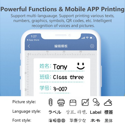 D101 Label Maker Upgraded Bluetooth Wireless Labeling Thermal Printer Machine - Picture 6 of 37