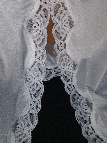 Vtg Silky Wedding Shiny Slip Half Slip Lace Slip Pin Up Slit Chantilly lace Slip