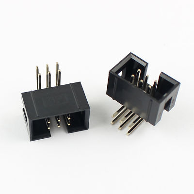 10Pcs 2.54mm 2x3 Pin 6 Pin Right Angle Male Shrouded IDC Box Header Connector