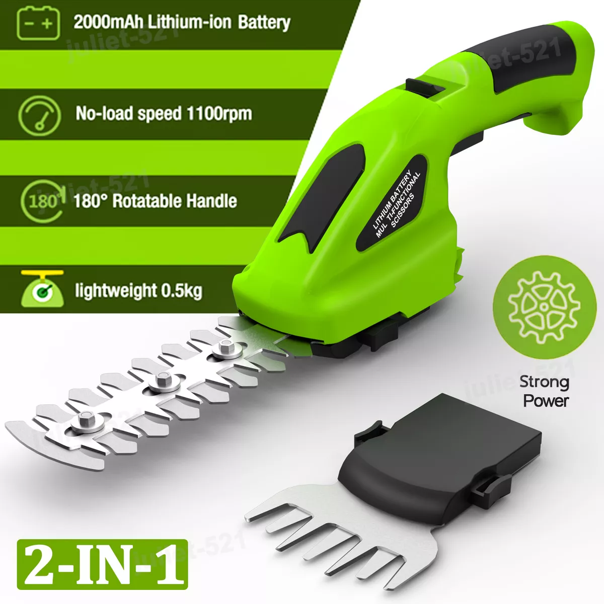 Cordless Hedge Trimmer Grass Shear 1100RPM Garden Handheld Hedge