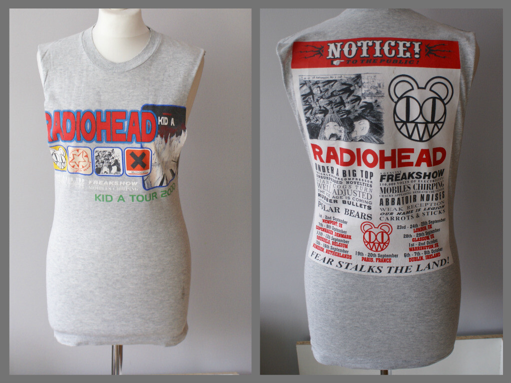 2000 Radiohead Reworked Kid A Shirt, Radiohead Kid A tour t