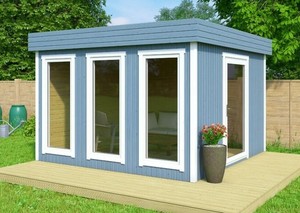 Carlsson Mini Cube Home Office Holz 328 X 337 Cm 19mm Flachdach Gartenhaus Ebay
