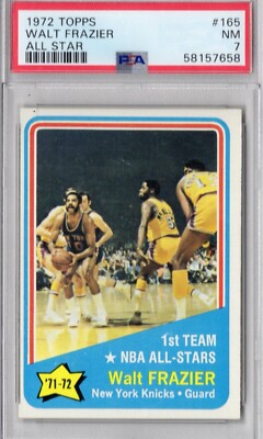 1972 TOPPS #165 WALT FRAZIER PSA 7 ALL-STAR NBA BASKETBALL HOF NEW YORK KNICKS