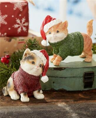 SET OF DRESSED UP CHRISTMAS HOLIDAY KITTEN