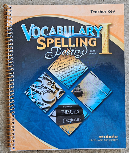 ABeka 7th Grade Vocabulary Spelling Poetry I Teacher Key Sixth Edition - Picture 2 of 2