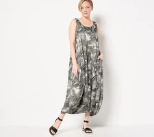 Attitudes by Renee Global Illusions Regular Draped Jumpsuit Marble Snake XS New