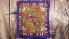 Vintage Colorfast Paris Accessories Red Purple Cinco De Mayo Bandana Scarf