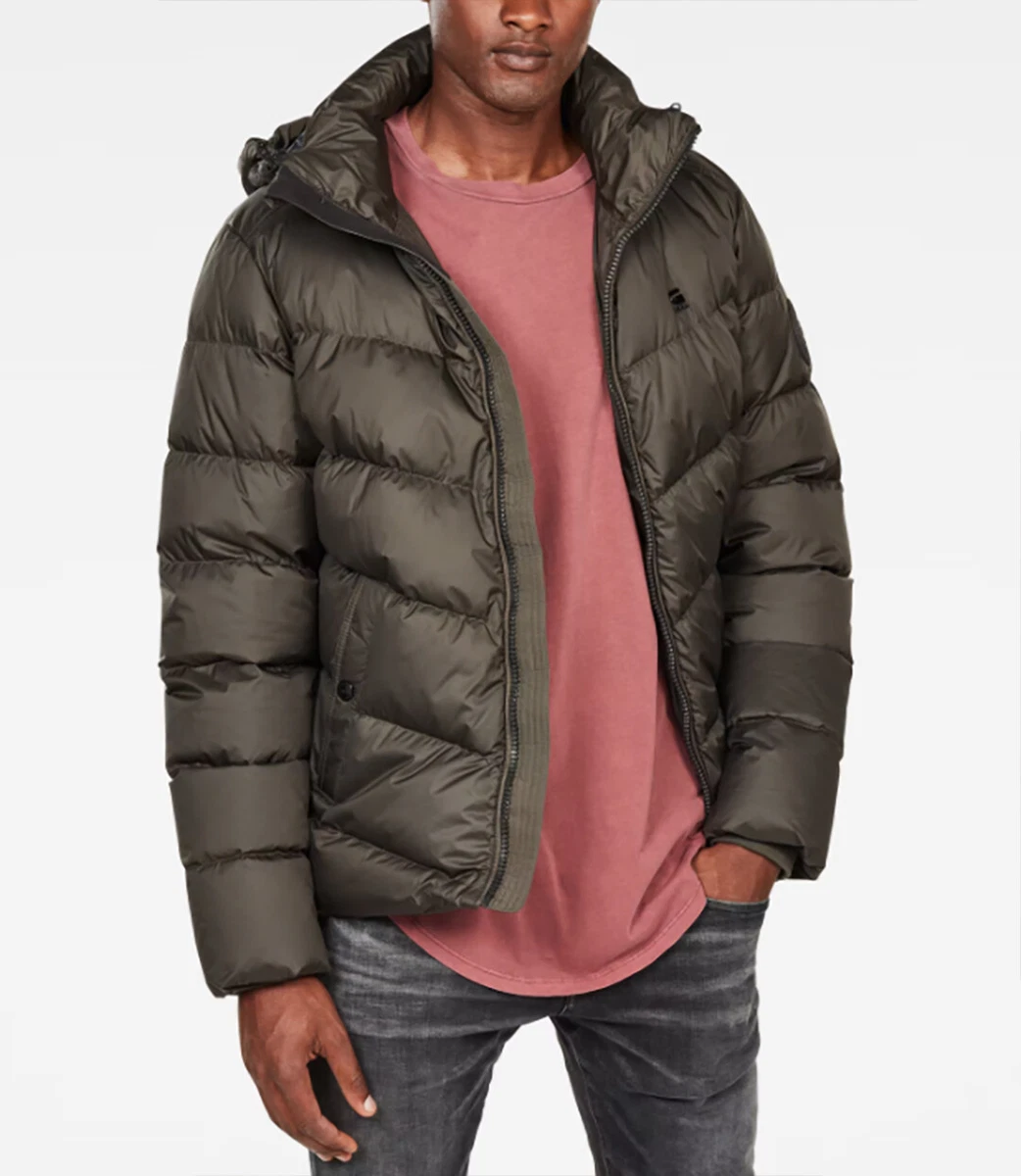G Star RAW Men s Asfalt Green Whistler Down Puffer Hooded Jacket 310